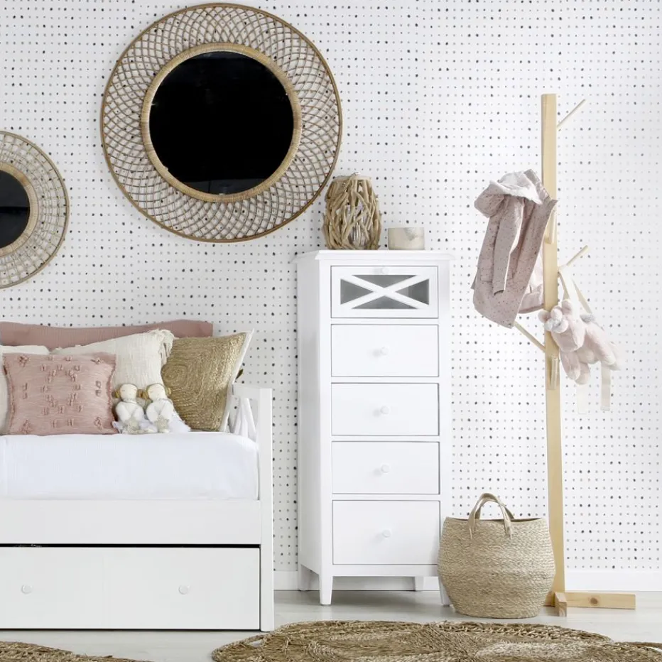 Niza Commode en bois laqué blanc^Banak Clearance