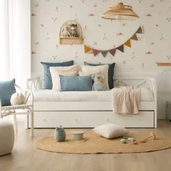 Niza Lit gigogne laqué en blanc pour matelas de 90^Banak Clearance