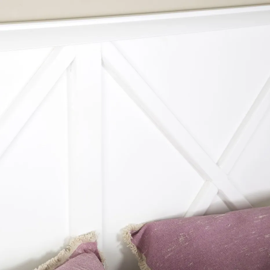 Niza Tête de lit en bois pour lit de 150 et 160 laqué en blanc^Banak Best