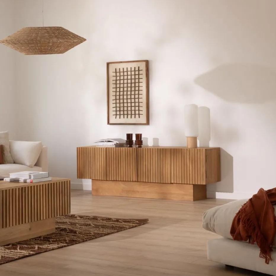 Nolan Mueble tv de madera maciza de mango^Banak Outlet