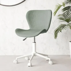 Nori Chaise de bureau rembourrée vert aigue-marine avec roulettes^Banak Clearance