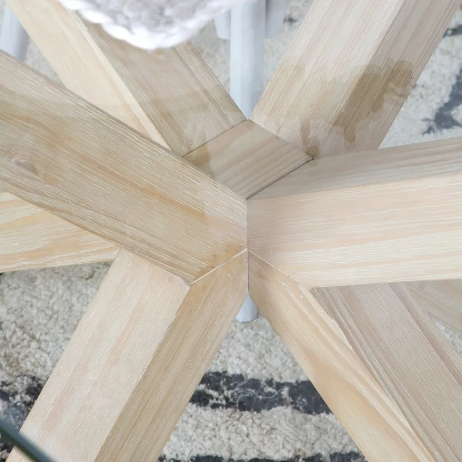 Nurma Table à manger en bois de couleur naturelle et verre de 160x95^Banak Sale