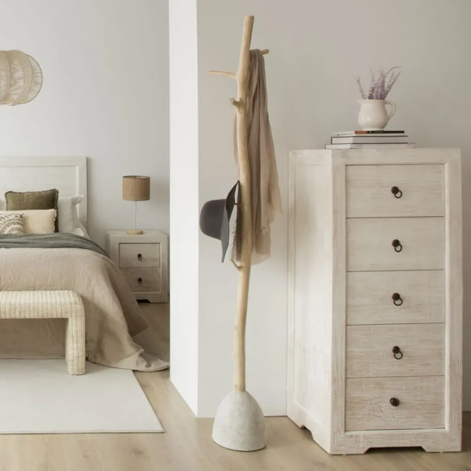 Oblak Commode en bois massif blanc shabby^Banak Hot