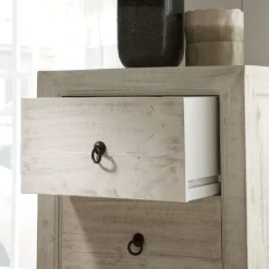 Oblak Commode en bois massif blanc shabby^Banak Hot