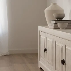 Oblak Mueble tv de madera maciza blanco shabby de 200 cm^Banak Outlet