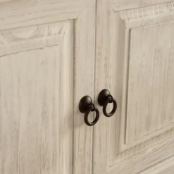 Oblak Mueble tv de madera maciza blanco shabby de 200 cm^Banak Outlet