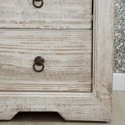 Oblak Table de nuit en bois massif blanc shabby^Banak Hot
