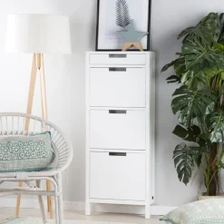 Orus Chaussure étroit suspendu en bois laqué blanc^Banak Best