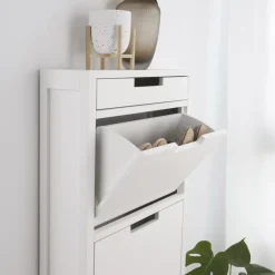 Orus Chaussure étroit suspendu en bois laqué blanc^Banak Best
