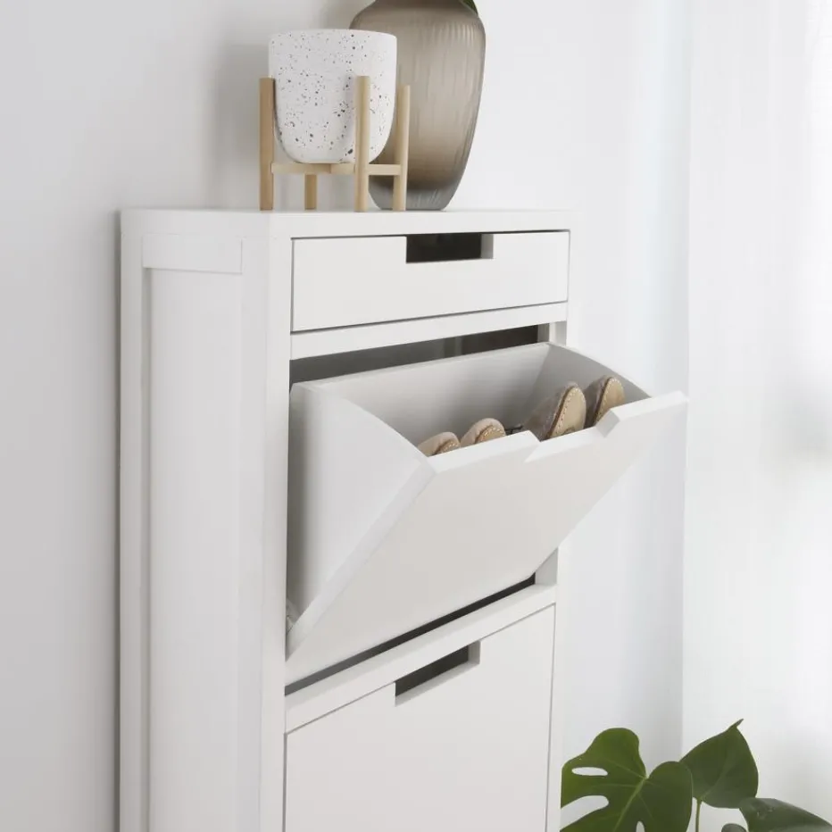 Orus Chaussure étroit suspendu en bois laqué blanc^Banak Best