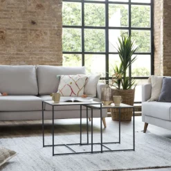 Oslo Ensemble de 2 tables d'appoint en bois et métal^Banak Best