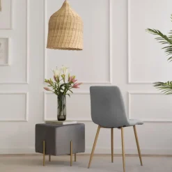 Pack 4 chaises basilea rembourrée gris^Banak Hot