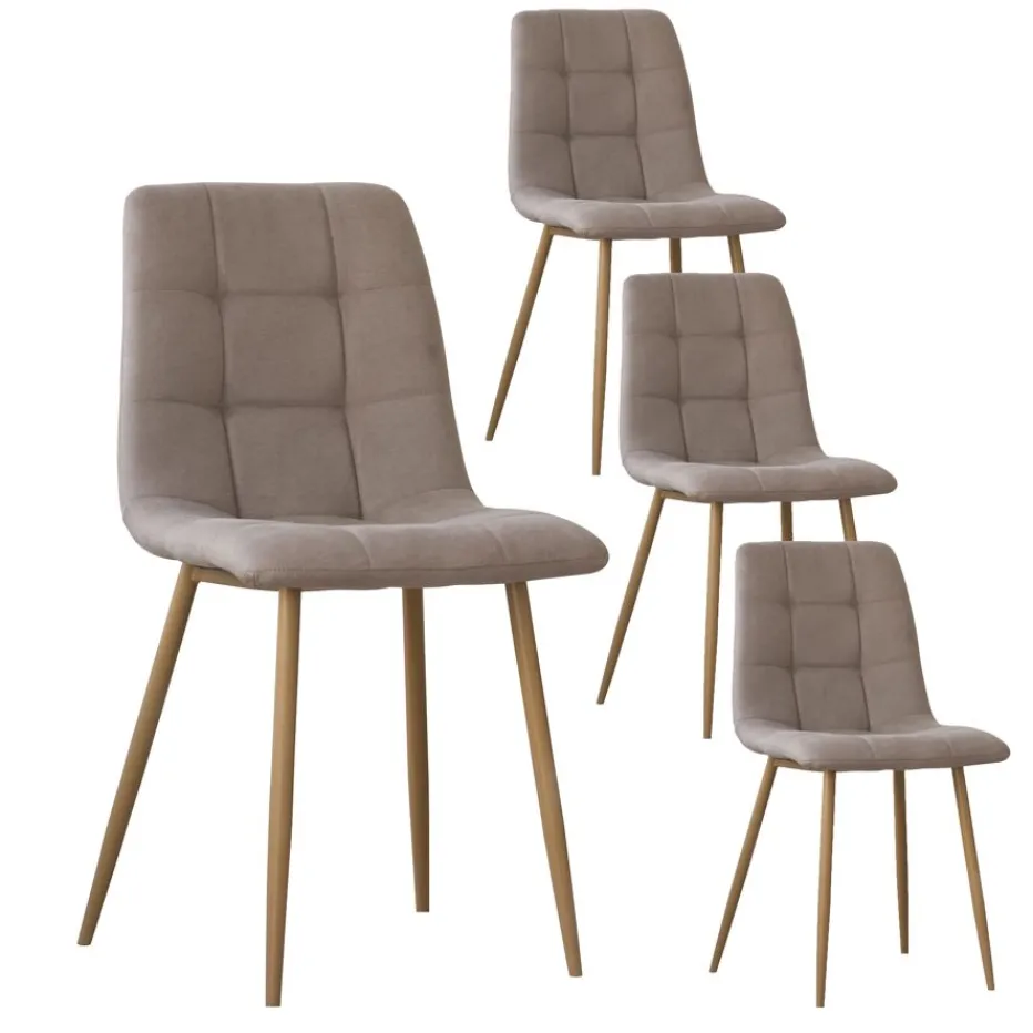 Pack 4 chaises basilea rembourrée beige^Banak Sale