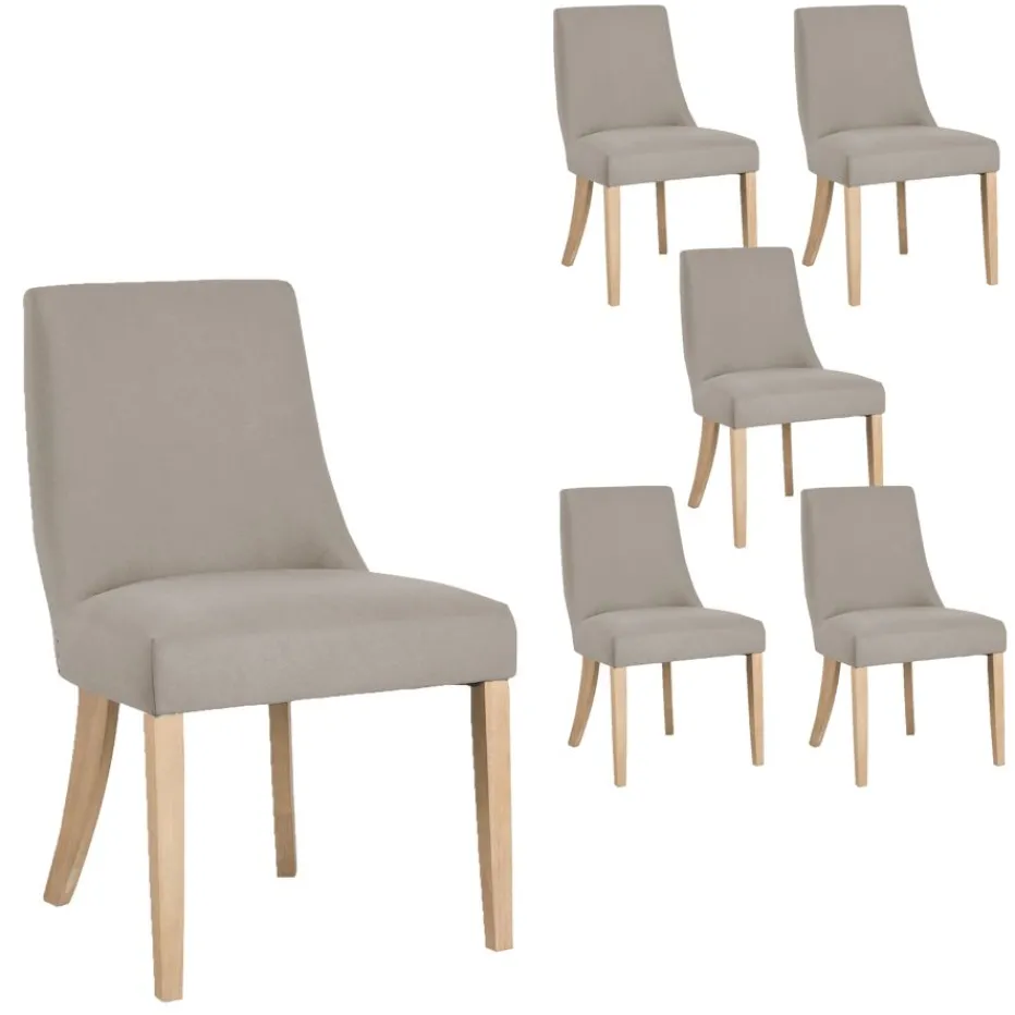 Pack 6 chaises bimba rembourrée gris^Banak Clearance
