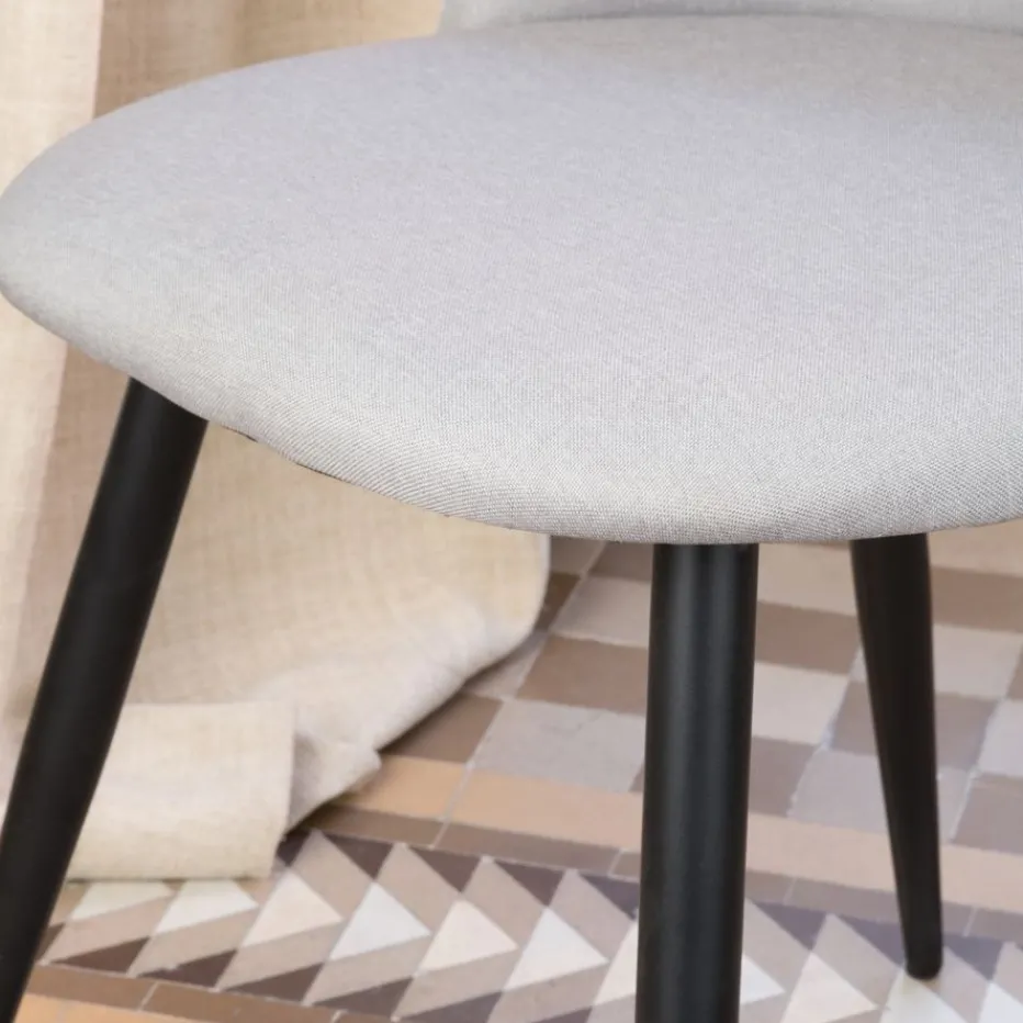 Pack 4 chaises curie rembourrée gris^Banak Outlet