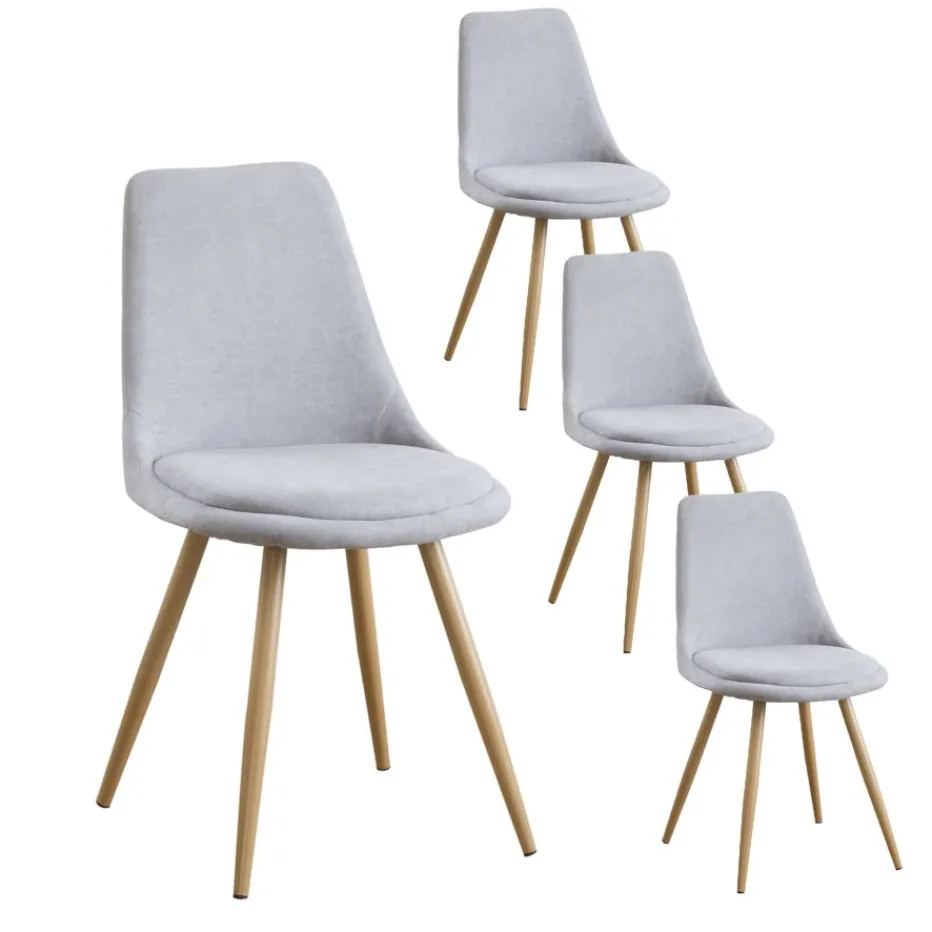 Pack 4 chaises devon rembourrée gris^Banak Hot