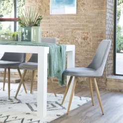 Pack 4 chaises devon rembourrée gris^Banak Hot