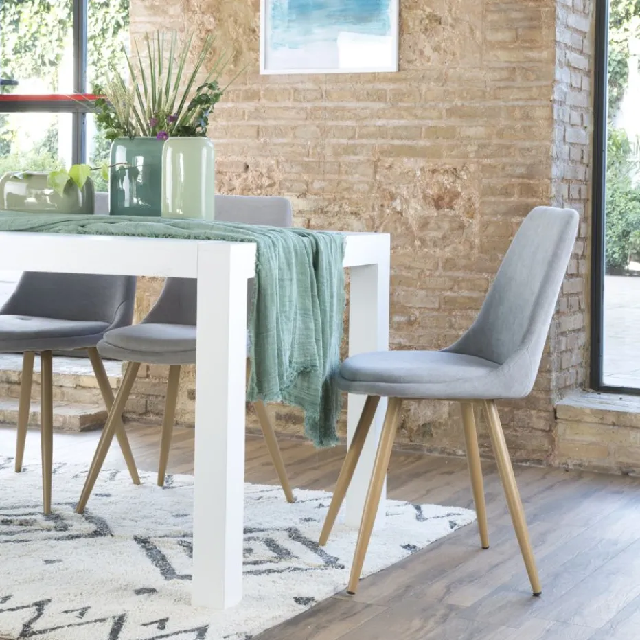 Pack 4 chaises devon rembourrée gris^Banak Hot