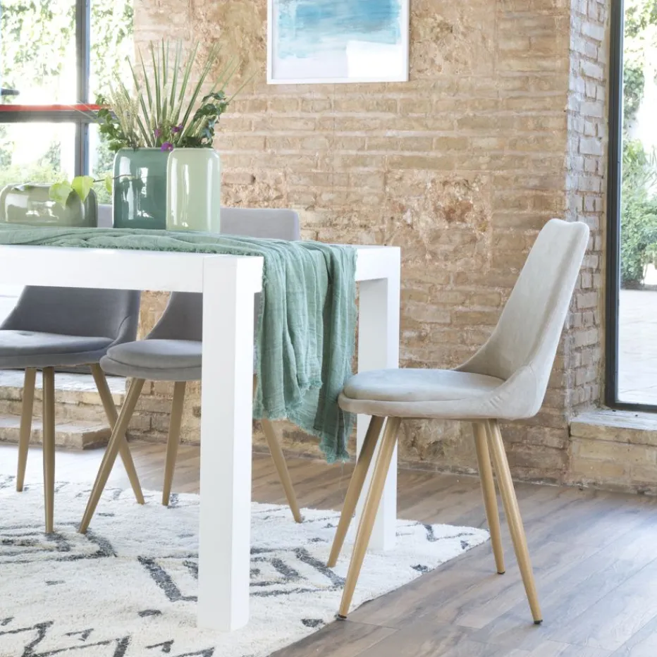 Pack 4 chaises devon rembourrée beige^Banak Best