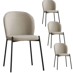 Pack 4 chaises nuren rembourrée beige^Banak Hot