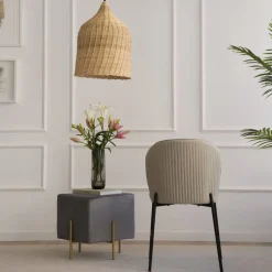 Pack 6 chaises nuren rembourrée beige^Banak Hot