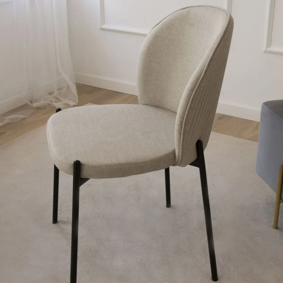 Pack 6 chaises nuren rembourrée beige^Banak Hot