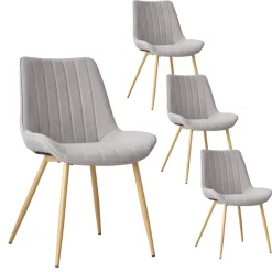 Pack 4 chaises roma rembourrée gris^Banak Hot