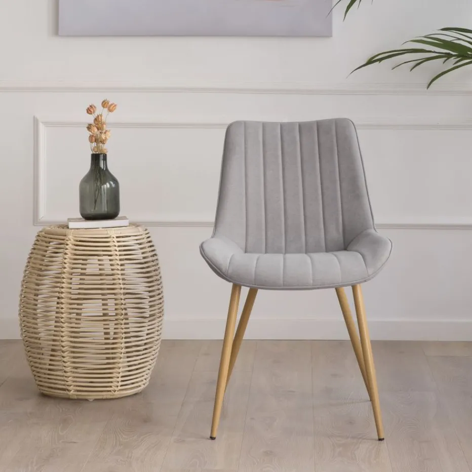 Pack 4 chaises roma rembourrée gris^Banak Hot