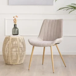 Pack 4 chaises roma rembourrée beige^Banak Hot