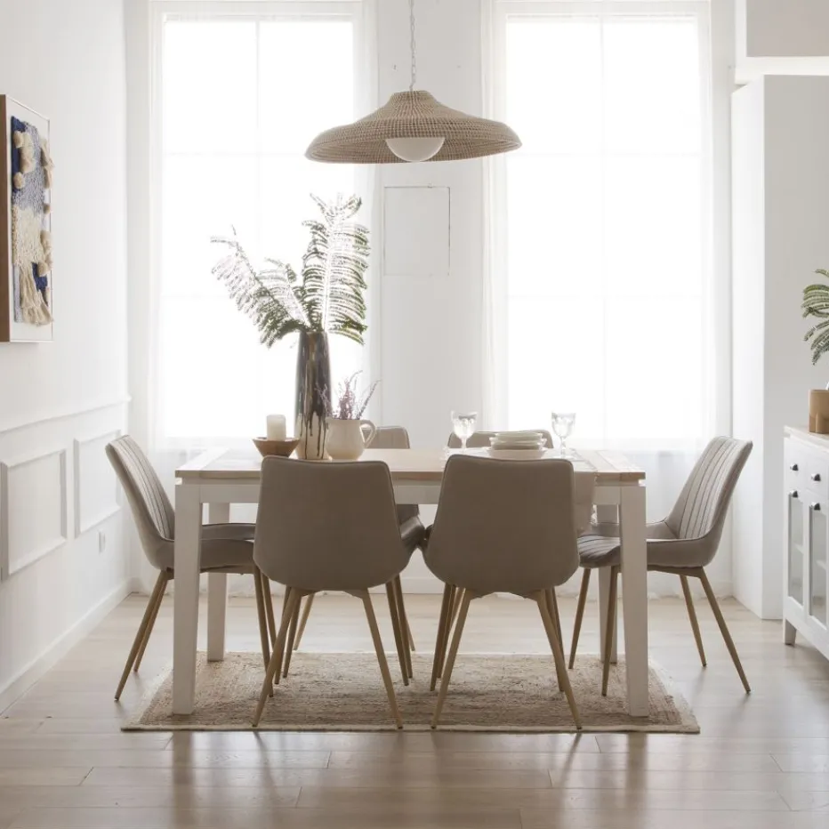 Pack 4 chaises roma rembourrée beige^Banak Hot