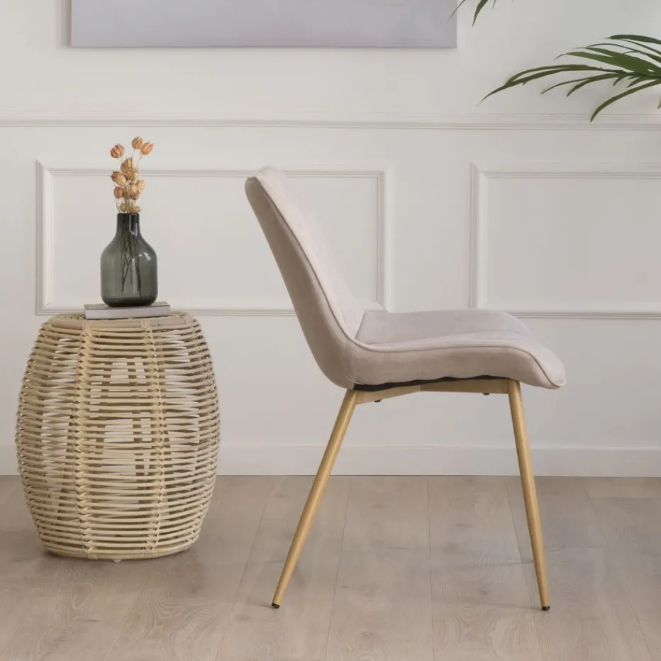 Pack 4 chaises roma rembourrée beige^Banak Hot