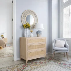 Pandora Commode en bois et rotin^Banak