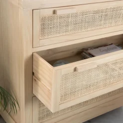 Pandora Commode en bois et rotin^Banak