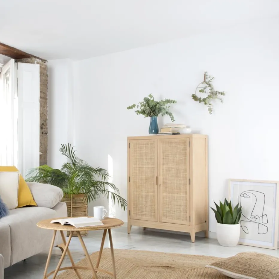 Pandora Meuble d'appoint en bois et rotin^Banak Hot