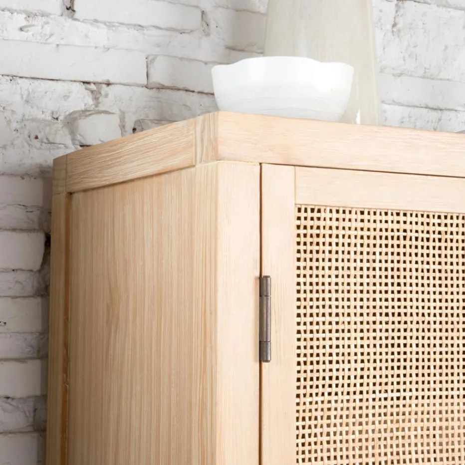 Pandora Meuble d'appoint en bois et rotin^Banak Hot
