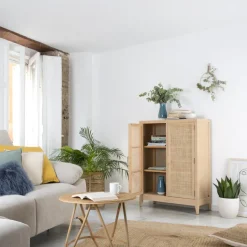 Pandora Meuble d'appoint en bois et rotin^Banak Hot