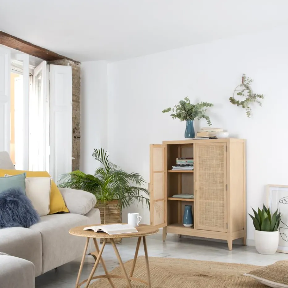 Pandora Meuble d'appoint en bois et rotin^Banak Hot