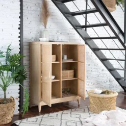 Pandora Meuble d'appoint en bois et rotin^Banak Hot