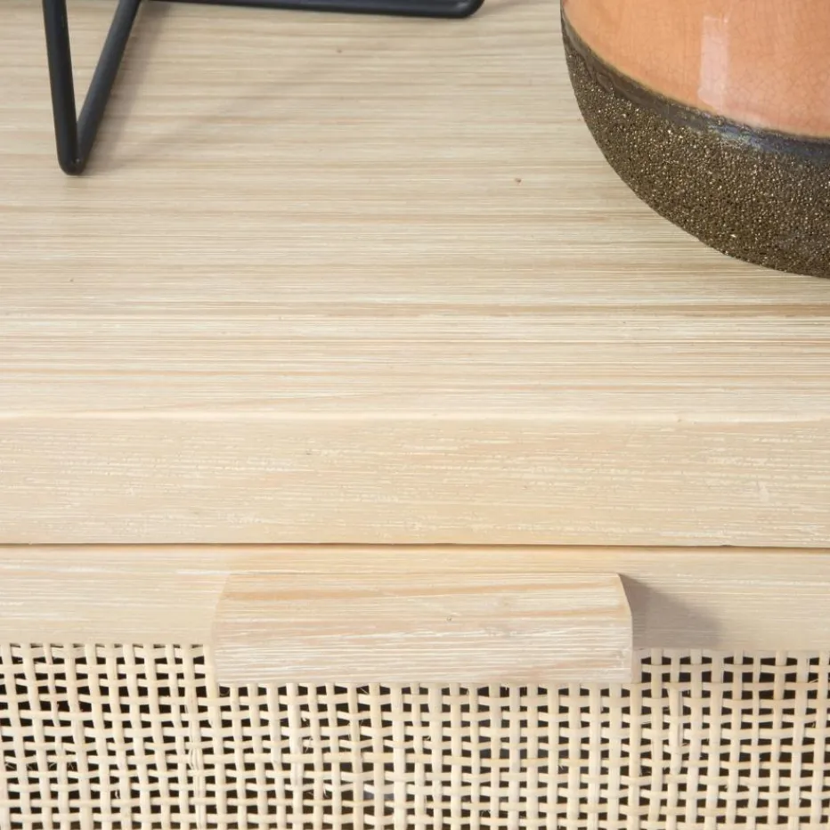 Pandora Table de chevet en bois et rotin^Banak