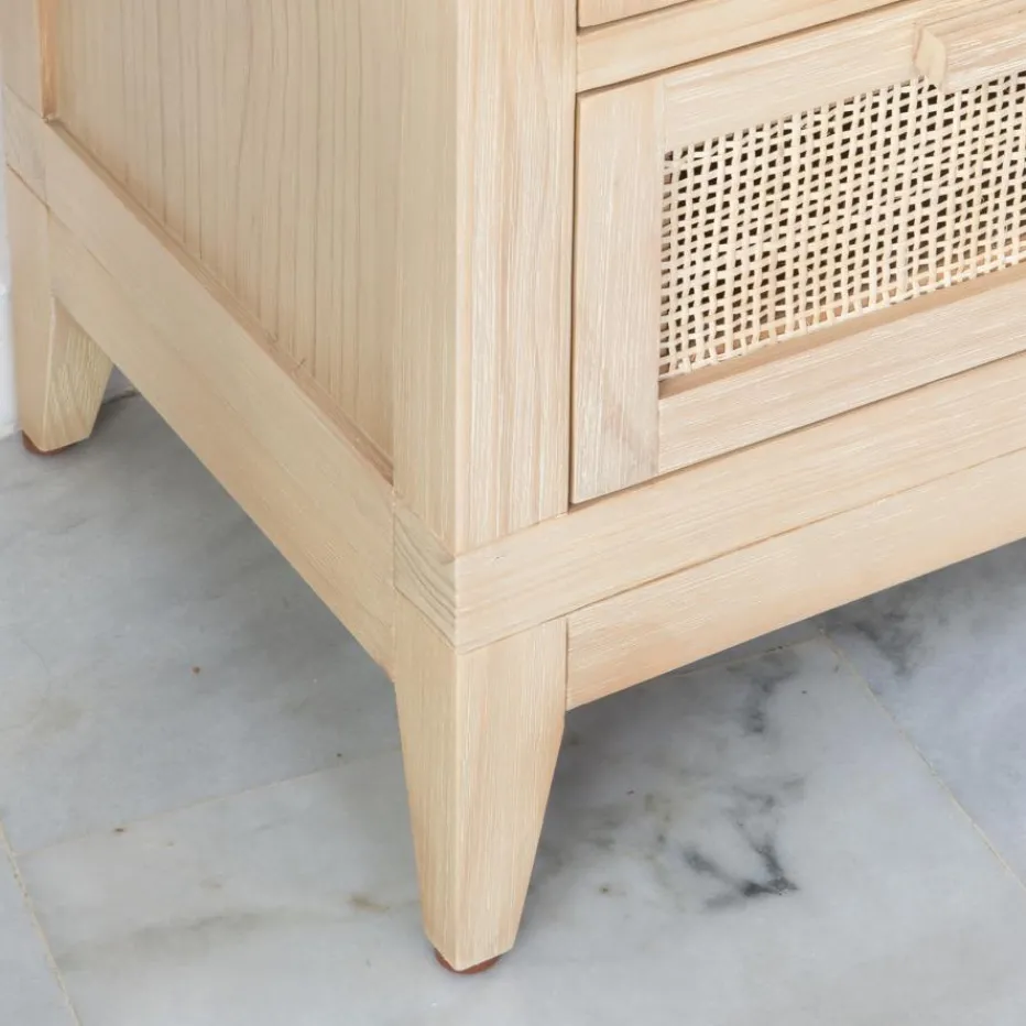 Pandora Table de chevet en bois et rotin^Banak
