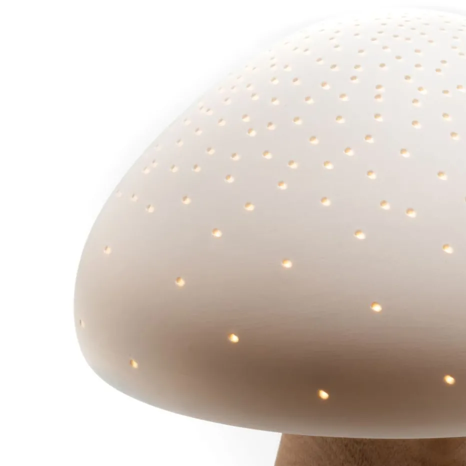 Parra Lampe de table en porcelaine et bois^Banak