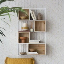 Shenan étagère murale en bois et métal blanc^Banak