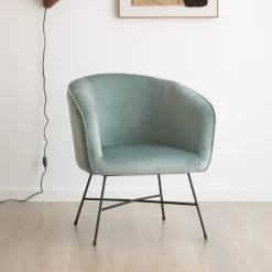 Sigrid Fauteuil en velours vert d'eau^Banak