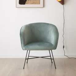 Sigrid Fauteuil en velours vert d'eau^Banak