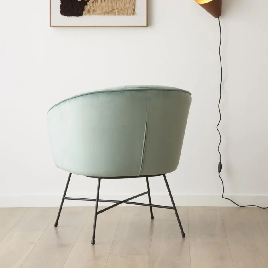 Sigrid Fauteuil en velours vert d'eau^Banak