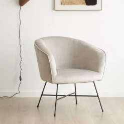 Sigrid Fauteuil velours gris^Banak Online