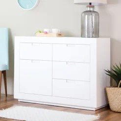 Sisal Commode en bois laqué blanc^Banak New