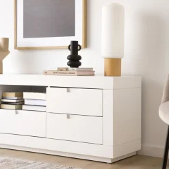Sisal Meuble tv en bois laqué blanc 160 cm^Banak Sale