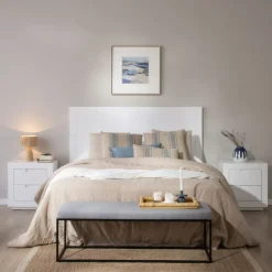 Sisal Tête de lit en bois laqué blanc pour lit de 150 et 160^Banak