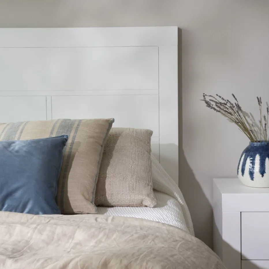 Sisal Tête de lit en bois laqué blanc pour lit de 150 et 160^Banak